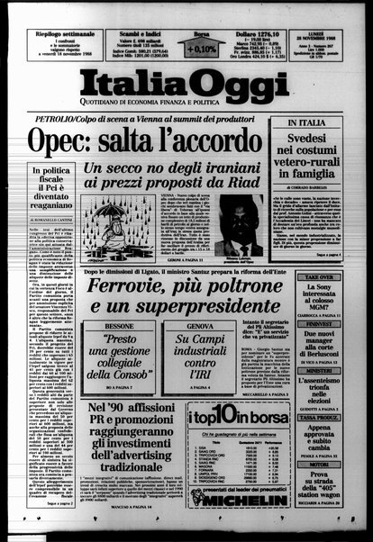 Italia oggi : quotidiano di economia finanza e politica